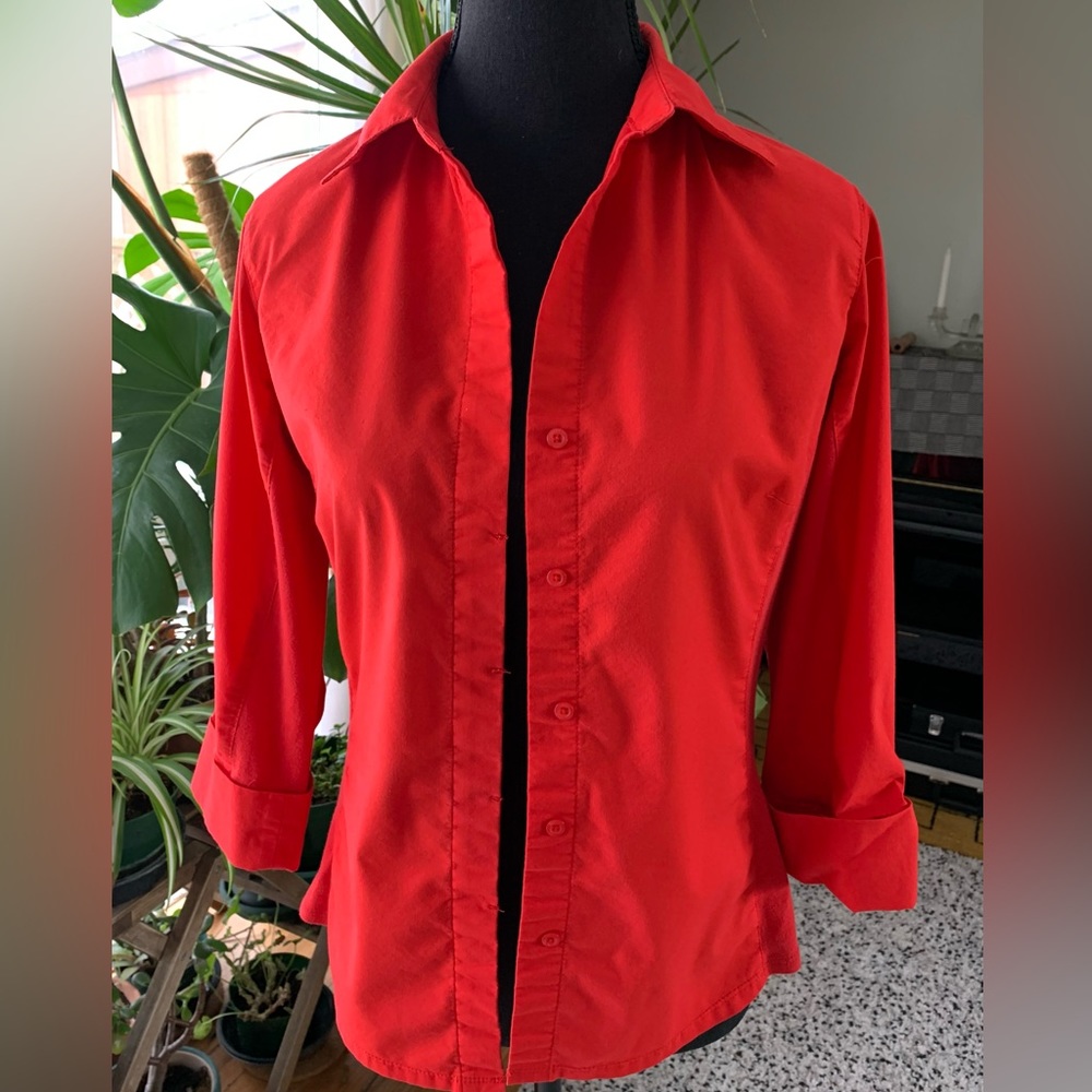 Zac & Rachel fitted 3/4 sleeve button up shirt